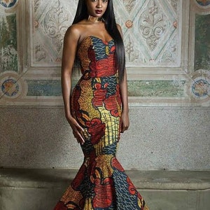 African Ankara mermaid dress, Prom dress, mermaid dress