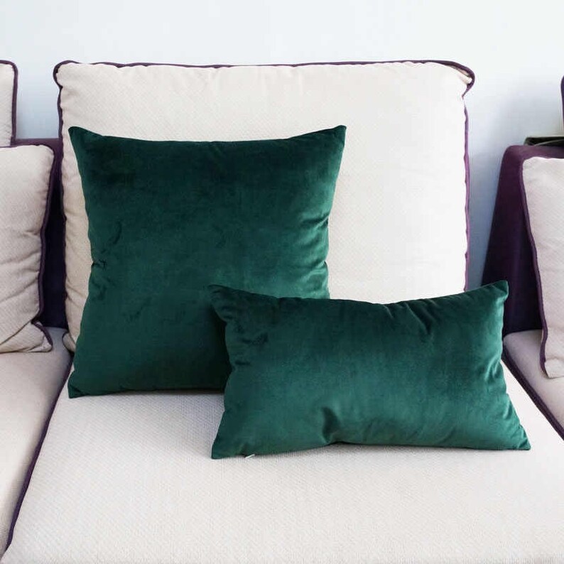 Emerald Green Velvet Throw Pillow Green Pillow Velvet Pillow Etsy UK