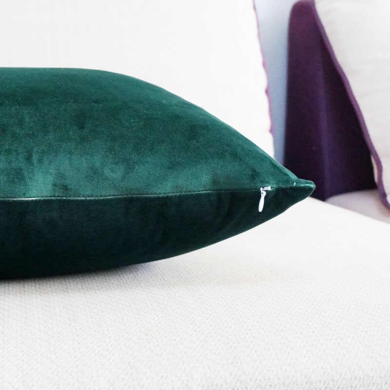 Emerald Green Velvet Throw Pillow Green Pillow Velvet Pillow Etsy