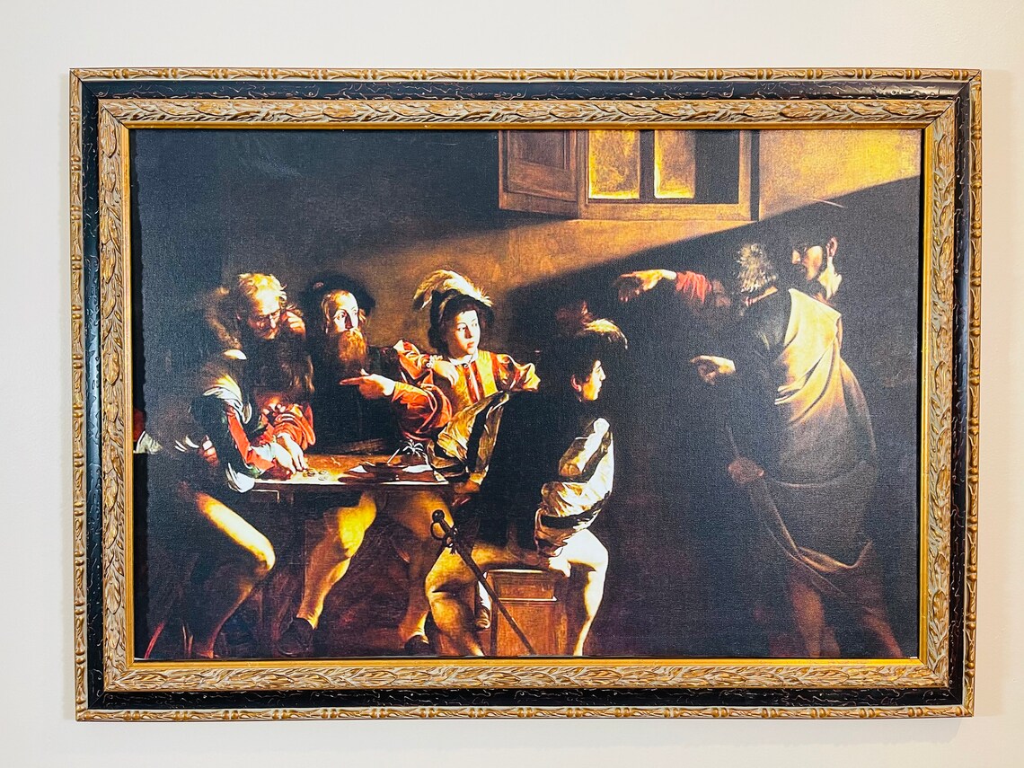 The Calling of Saint Matthew by Caravaggio Canvas Art Fine Etsy