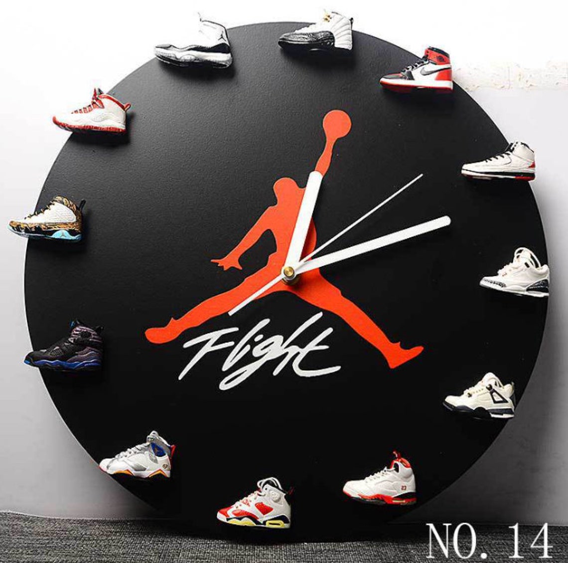 clock with mini sneakers