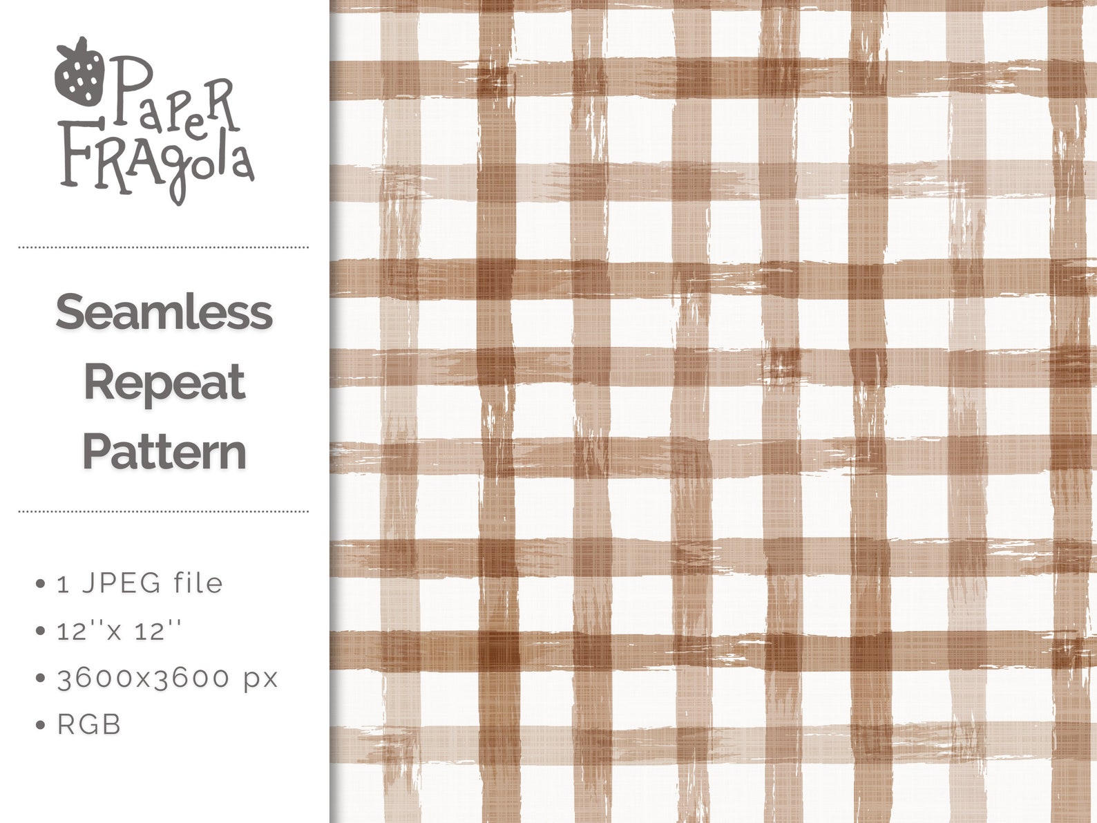 Watercolor Neutral Gingham Seamless Repeat Pattern | Cottagecore Repeat ...