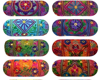 Indian Bolster Cushion Cover Takiya 18 x 7 Inch Hand Embroidered Round Pillow Case with Zipper for Yoga Neck, Back support (Covers Only)