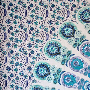 Blue Turquoise Indian Tapestry Wall Hanging Queen Size - Etsy UK