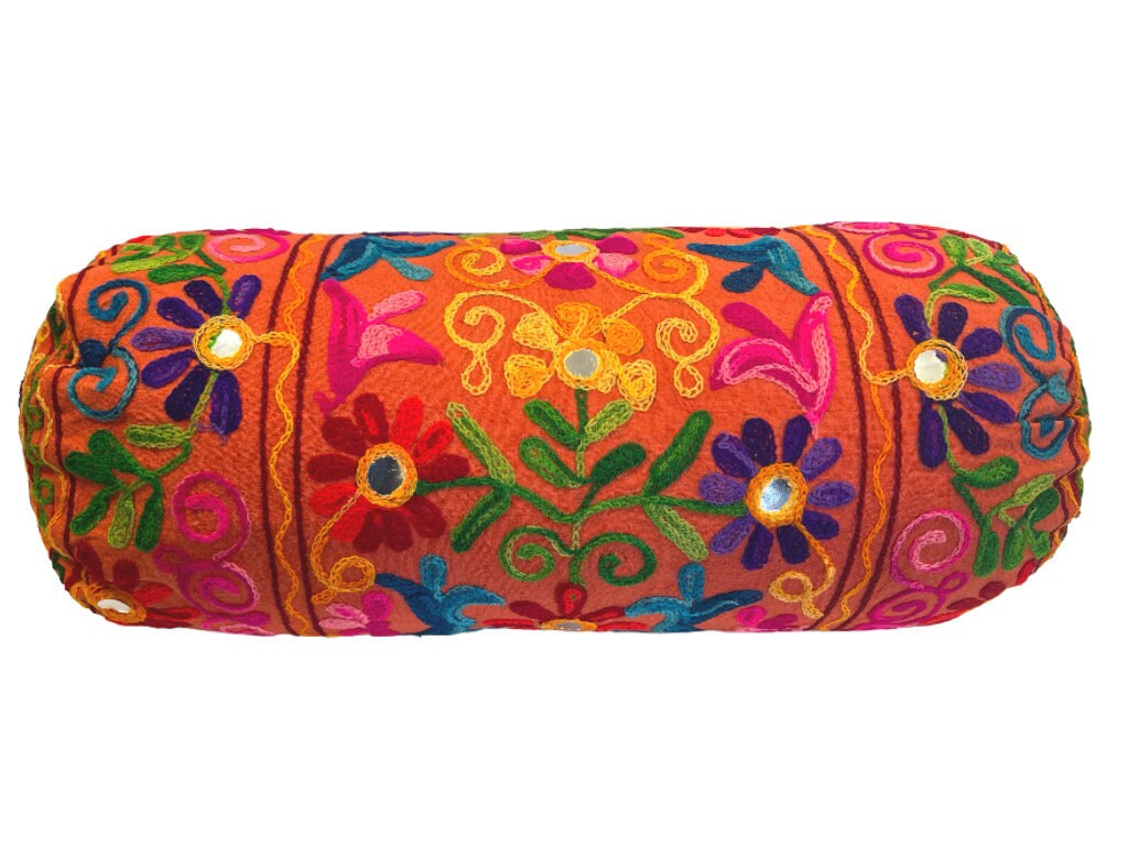 Indian Bolster Cushion 18 X 7 Inch Cylinder Takiya Covers Hand Etsy