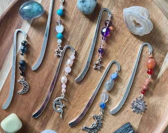 Crystal Bookmarks - Straight Bookmarks - Handmade with Crystals - Perfect Gift - 6 Options