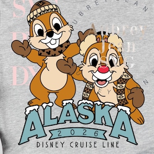 2026 Alaska Cruise Line Chip and Dale *SVG* PNG Dxf Sublimation Cricut Silhouette Cutting Machine Disneyland DisneyWorld DCL Anchor Sailor