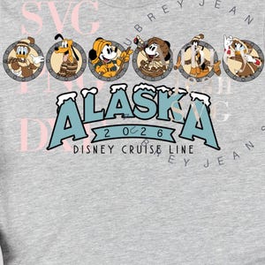 2026 Alaska Cruise Line Fab 5 SVG PNG Dxf Sublimation Cricut Silhouette Cutting Machine Disneyland DisneyWorld DCL Minnie Mickey Porthole