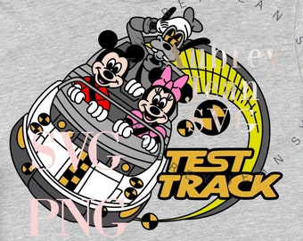 Pista de prueba Mickey Minnie Goofy Diseño SVG PNG Dxf Sublimación Cricut Silueta Máquina de corte Walt DisneyWorld Disneyland Epcot Paseos Atracciones