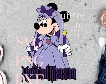 Haunted Mansion Minnie Design * SVG PNG Dxf sublimatie Cricut Silhouette Studio snijmachine Walt DisneyWorld WDW Disneyland Ghosts Ghost