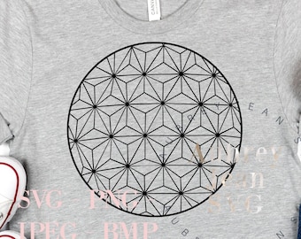 Epcot Ball Spaceship Earth Design SVG PNG Bmp Dxf Sublimazione Cricut Silhouette Macchina da taglio Disneyland Walt DisneyWorld World Showcase