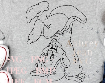 Dopey Design * SVG * PNG Dxf Sublimation Cricut Silhouette Studio Schneidemaschine Walt DisneyWorld Schneewittchen Sieben 7 Zwerge Grumpy Mine Zug