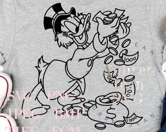 Diseño de Scrooge McDuck *SVG* PNG Dxf Sublimación *Cricut* Silhouette Studio Máquina de corte Walt DisneyWorld WDW Disneyland Pato Donald Daisy