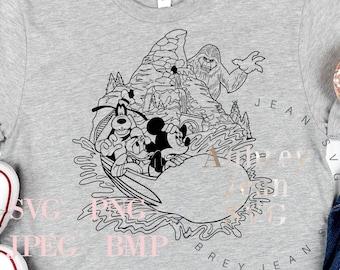 Matterhorn Fab 5 Design *SVG PNG Sublimación Cricut Silhouette Máquina de corte Walt DisneyWorld Disneyland Mickey Minnie Donald Goofy Pluto