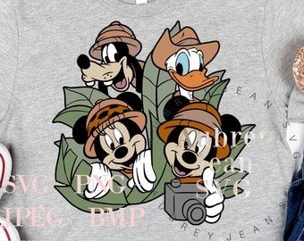 Safari Fab 4 Design *SVG* PNG Sublimation *Cricut* Silhouette Studio Cutting Machine Aubrey Jean SVG Animal Kingdom Mr Mouse Duck Silly Dog