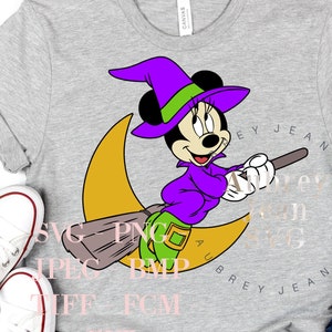 Witch Minnie Design *SVG PNG Sublimation Cricut Silhouette Studio Cutting Machine MNSSHP Mickeys Not So Scary Halloween Party Mickey Holiday