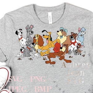 Diz Dogs Design *SVG* PNG Dxf Sublimation *Cricut* Silhouette Studio Cutting Machine Puppy Dog Dalmatian Pluto Nana Bruno Lady and the Tramp