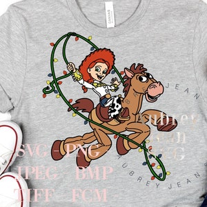 Jessie and Bullseye Christmas Lights Design *SVG* PNG Sublimation *Cricut* Silhouette Cutting Machine MVMCP Buzz Lightyear Woody Toy Story