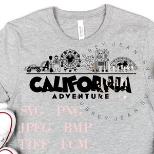California Adventure Disneyland Skyline Design *SVG* PNG Dxf Sublimation *Cricut* Silhouette Cutting Machine Pixar Pier Avengers Campus CA