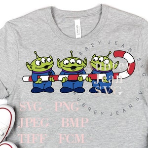 Christmas Toy Story Aliens Design SVG PNG Sublimation Cricut Silhouette Cutting Machine MVMCP Mickeys Very Merry Christmas Party Woody Buzz