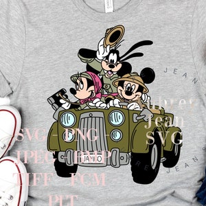 Safari Mickey Minnie Goofy Design *SVG* PNG Sublimation *Cricut* Silhouette Studio Cutting Machine Animal Kingdom Epcot Walt DisneyWorld WDW