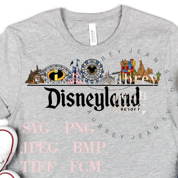 Disneyland Resort Color California Adventure Skyline Design *SVG* PNG Sublimation *Cricut* Silhouette Cutting Machine Pixar Avengers Campus