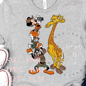 Safari Mickey Goofy Donald Giraffe Design *SVG* PNG Dxf Sublimation Cricut Silhouette Cutting Machine Animal Kingdom DisneyWorld Disneyland