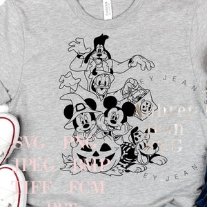 Fab 5 Pumpkin Design *SVG* PNG Sublimation *Cricut Silhouette Cutting Machine Mickeys Not So Scary Halloween Party Minnie Pluto Goofy Donald