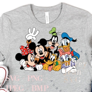 Fab 5 6 Design SVG PNG Dxf Sublimation Cricut Silhouette Studio Schneidemaschine Mickey Minnie Pluto Goofy Donald Duck Daisy Duck Disneyland