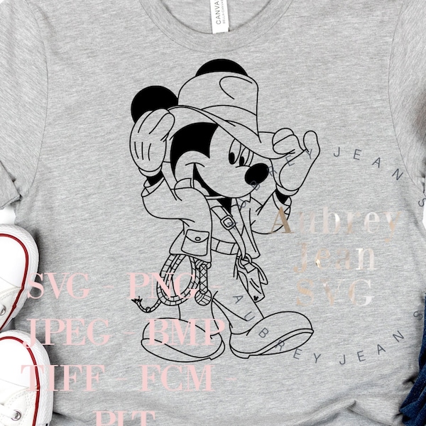 Indiana Jones Mickey Design *SVG* PNG Dxf Sublimation *Cricut* Silhouette Studio Cutting Machine Disneyland Walt DisneyWorld Halloween