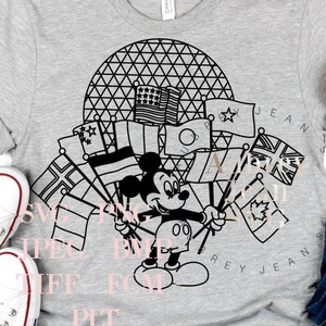 Epcot Flag Mickey Design *SVG* PNG DXF Sublimation *Cricut* Silhouette Cutting Machine Walt DisneyWorld Disneyland World Pavillion