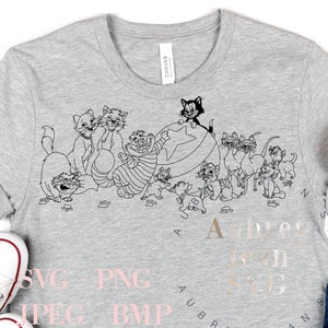 Diz Katzen Design SVG PNG Dxf Sublimation Cricut Silhouette Studio Schneidemaschine Aristocats Cheshire Cat Lady und The Tramp Cat Kätzchen Marie
