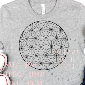 Epcot Ball ruimteschip Earth Design SVG PNG Bmp Dxf sublimatie Cricut silhouet snijmachine Disneyland Walt DisneyWorld World Showcase