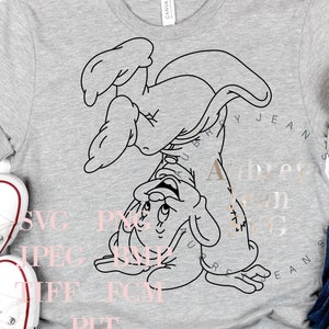 Dopey Design *SVG* PNG Dxf Sublimazione Cricut Silhouette Studio Macchina da taglio Walt DisneyWorld Biancaneve Sette 7 nani Grumpy Mine Train