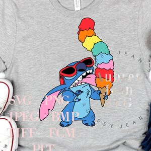 Ice Cream Stitch Design *SVG* PNG Bmp Sublimation *Cricut* Silhouette Cutting Machine Walt DisneyWorld Disneyland Lilo and Stitch SVG Beach