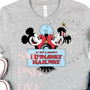 Mickey and Minnie Runaway Railway Design *SVG* PNG Sublimation *Cricut* Silhouette Cutting Machine DisneyWorld Railroad Disneyland Toontown