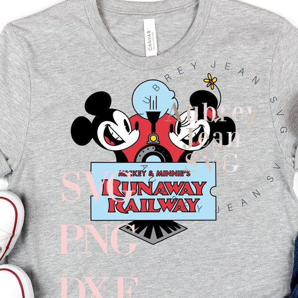 Mickey and Minnie Runaway Railway Design *SVG* PNG Sublimation *Cricut* Silhouette Cutting Machine DisneyWorld Railroad Disneyland Toontown