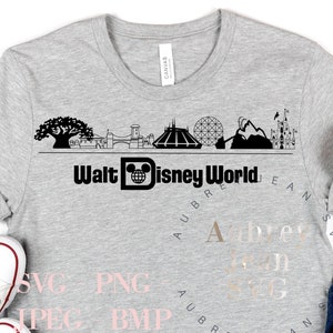 Walt Disney World Skyline Design * SVG * PNG Sublimation * Cricut Silhouette Studio Schneidemaschine Epcot Animal Magic Kingdom Hollywood Studios