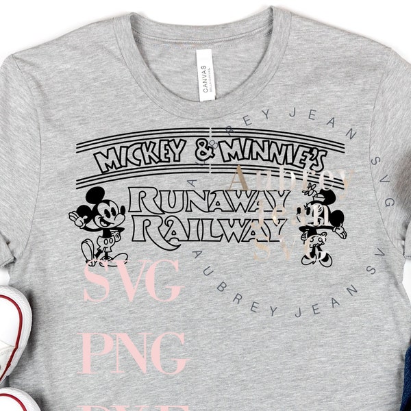 Mickey and Minnie Runaway Railway Design *SVG* PNG Sublimation *Cricut* Silhouette Cutting Machine DisneyWorld Railroad Disneyland Toontown
