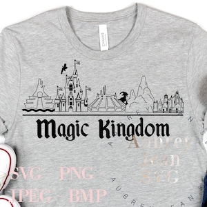 Magic Kingdom Skyline Design *SVG* PNG Sublimacja *Cricut* Silhouette Studio Maszyna tnąca Epcot Animal Castle Hollywood Studios Mickey
