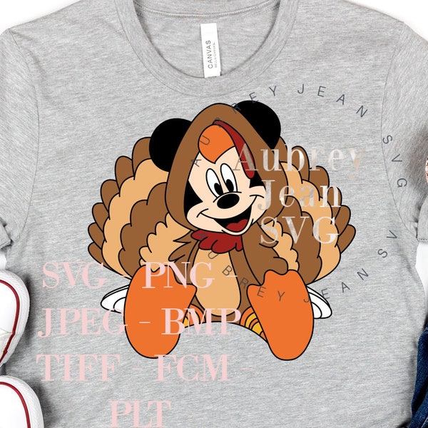 Thanksgiving Mickey Turkey Design *SVG PNG Sublimation Cricut Silhouette Cutting Machine Walt DisneyWorld Disneyland Holiday Holidays Minnie