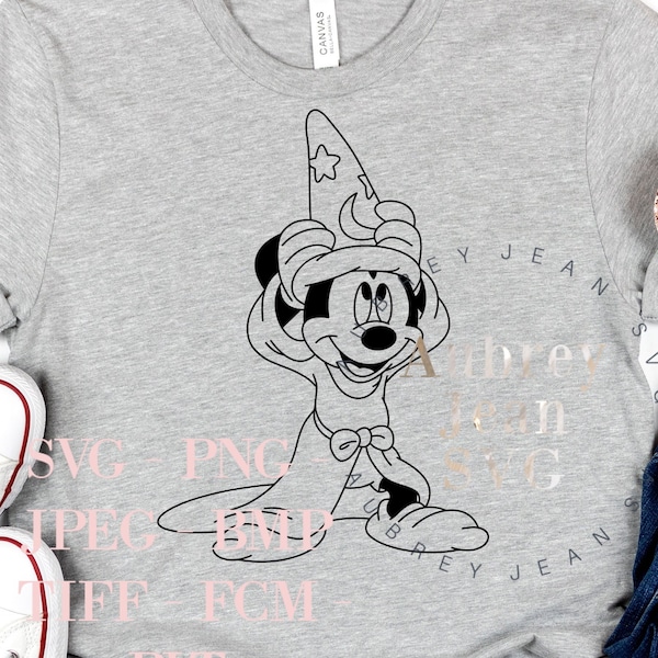 Fantasmic Sorcerer Mickey Design *SVG* PNG DXF Sublimation *Cricut Silhouette Cutting Machine DisneyWorld Disneyland Hollywood Studios