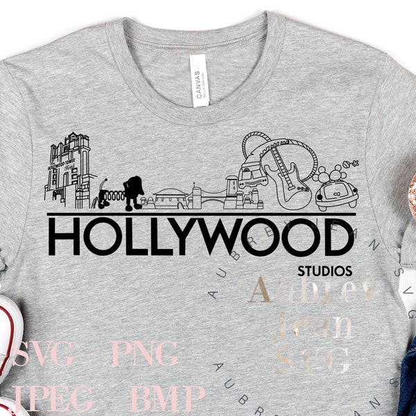 Hollywood Studios Skyline Design *SVG* PNG Sublimation *Cricut* Silhouette Studio Cutting Machine Epcot Animal Kingdom Magic Kingdom Mickey
