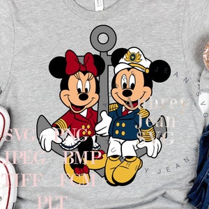 DCL Mickey Minnie Anchor Design*SVG*PNG Sublimation Cricut Silhouette Cutting Machine Walt DisneyWorld Disneyland Hawaii Cruise Line Sailor