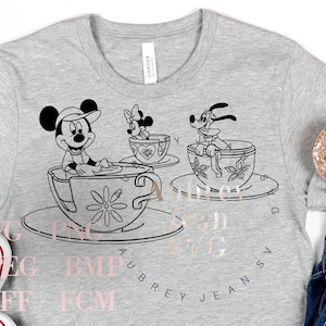 Alice in Wonderland Teacups Design *SVG* PNG Sublimation *Cricut Silhouette Cutting Machine Walt DisneyWorld Disneyland Mickey Minnie Pluto
