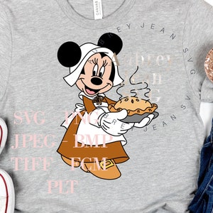 Diseño de Minnie para Acción de Gracias *SVG* PNG Sublimación Cricut Silhouette Máquina de corte Walt DisneyWorld Disneyland Vacaciones Vacaciones Mickey Pluto