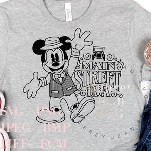 Main Street USA Mickey Design *SVG* PNG Dxf Sublimation *Cricut* Silhouette Cutting Machine Walt DisneyWorld Disneyland Dapper Dan