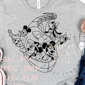 Monorail Fab 5 Design *SVG* PNG Sublimacja Cricut Silhouette Studio Maszyna tnąca Walt DisneyWorld Disneyland Mickey Minnie Donald Goofy