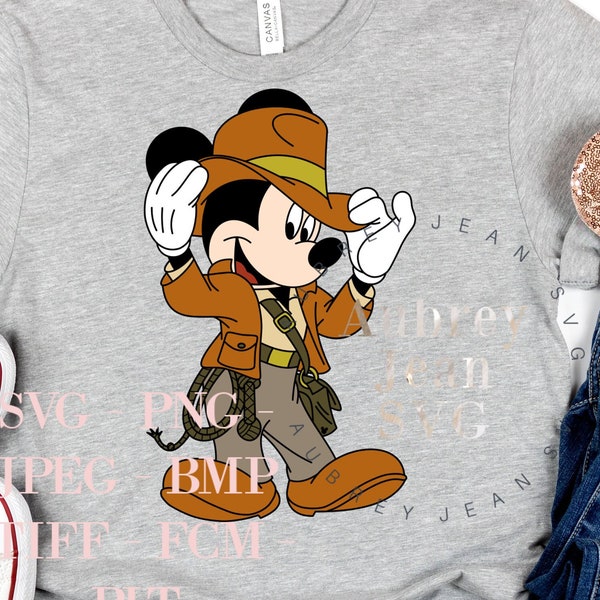 Indiana Jones Mickey Design *SVG* PNG Dxf Sublimation Cricut Silhouette Studio Cutting Machine Disneyland Walt DisneyWorld Halloween Holiday