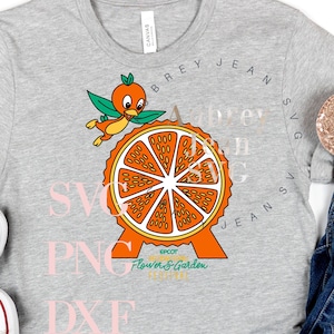 Orange Bird Epcot Flower and Garden Festival SVG PNG Sublimation Cricut Silhouette Cutting Machine WDW Disneyland DisneyWorld Figment Mickey